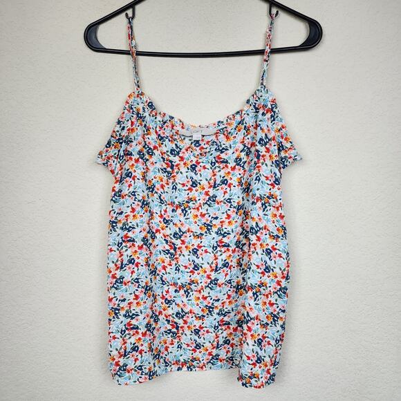 LOFT Tops - Floral Cold-Shoulder Cami Top in Multicolor